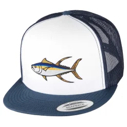 HFG - Ahi Navy/White  Flat Bill Snapback Trucker Hat
