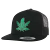 HFG - Green Fish Black Snapback Flatbill Trucker Hat