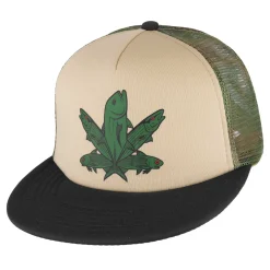 HFG - Green Fish Camo/Tan/Black Flatbill Trucker Hat