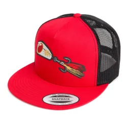 HFG - Mark White Lures Red/Black Snapback Flat Bill Trucker Hat