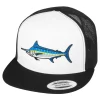 HFG - Marlin Black/White Snapback Flatbill Trucker Hat