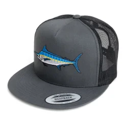 HFG - Marlin Charcoal/Black Snapback Flatbill Trucker Hat
