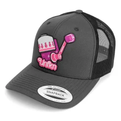 HFG - UNFKN Pink - Charcoal Black Classic Curved Bill Snapback Trucker Hat
