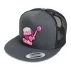 HFG - UNFKN Pink - Charcoal Black Flatbill Snapback Trucker Hat