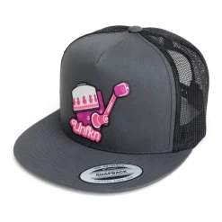 HFG - UNFKN Pink - Charcoal Black Flatbill Snapback Trucker Hat