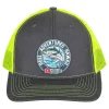 Reel Adventures Hawaii Charcoal/ Neon Green Snapback Trucker Hat